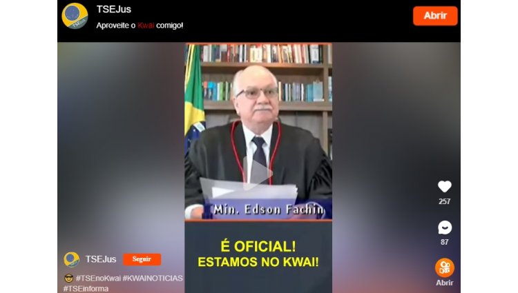 TSE inaugura perfil na rede social Kwai — Tribunal Regional Eleitoral de  Pernambuco